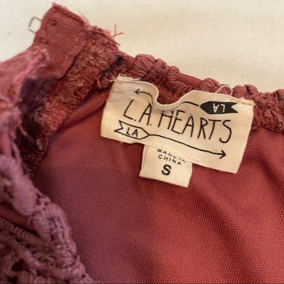 L.A. Hearts Short Cami Crochet Lace Mauve Size S - Picture 5 of 5